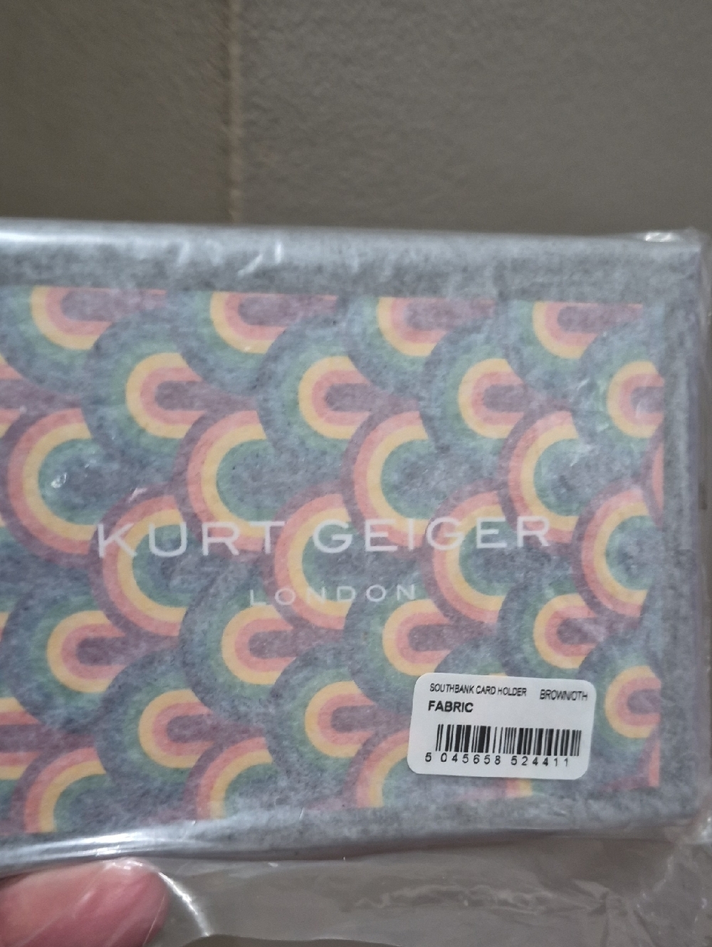 Kurt Geiger Southbank Green Leather and Leopard Print Card Holder